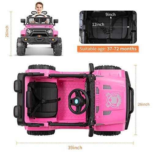 12V Battery Powered Electric Ride-On Truck with Remote Control and Spring Suspension - Image 8