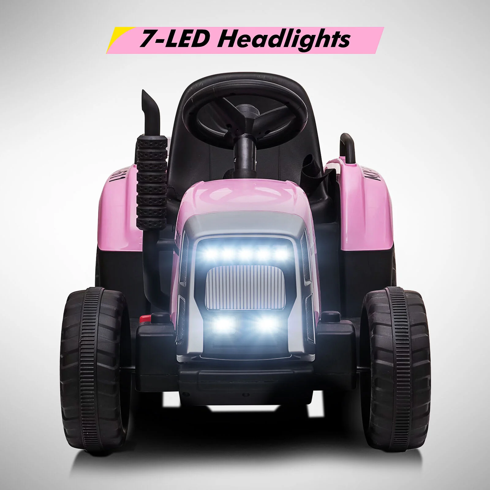12V Battery Powered Electric Tractor Ride-On Car with Trailer for Kids - Image 5