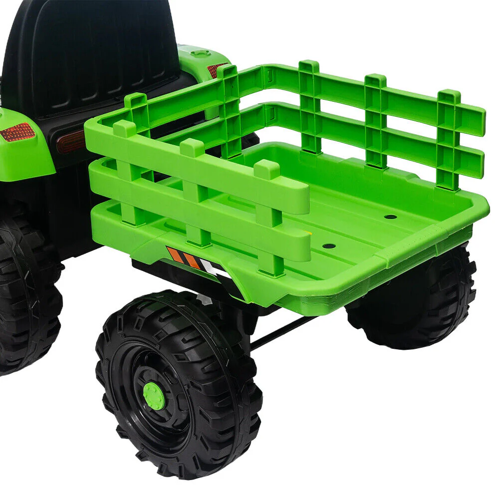 12V Battery Powered Electric Tractor Toy with Remote Control and Trailer Attachment - Image 10