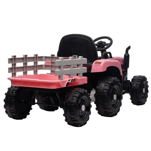 12V Battery Powered Electric Tractor Toy with Trailer Attachment - Image 3