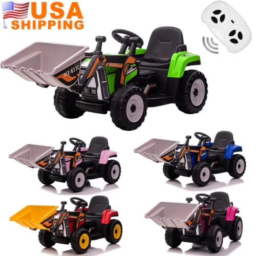 12V Battery-Powered Excavator Ride-On Toy with Music, Headlights, and Tractor Design - Perfect Gift for Kids