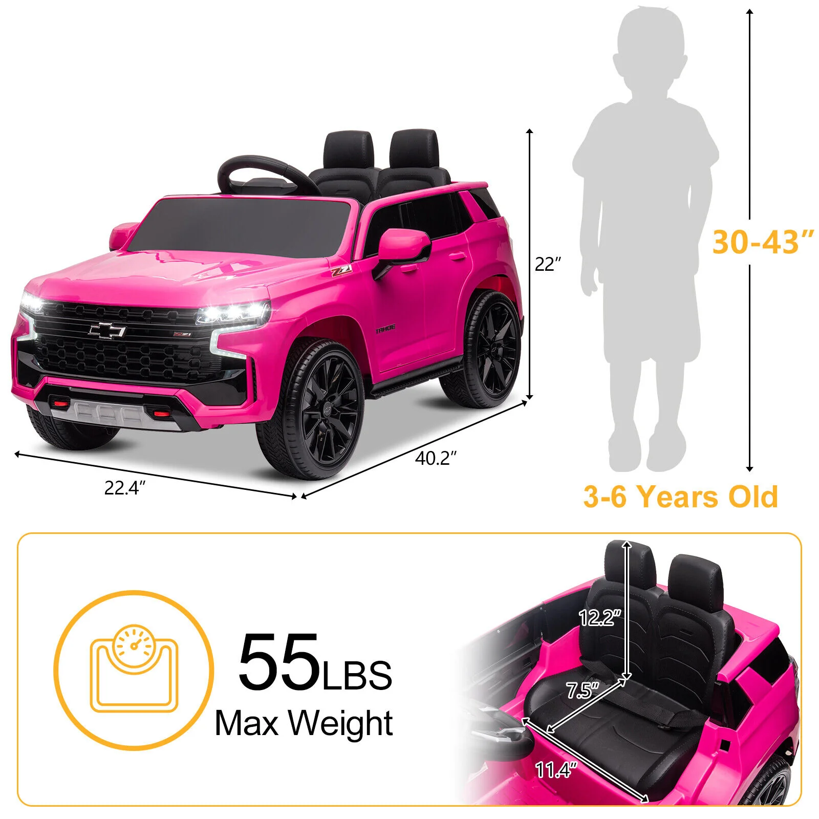 12V Battery Powered GMC Ride On Car for Kids with Remote Control - Image 8