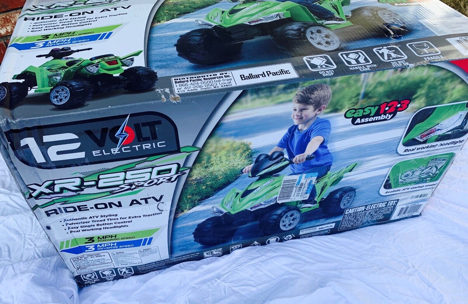 12V Battery-Powered Kids ATV with Realistic Sounds and Lights - Green - Image 10