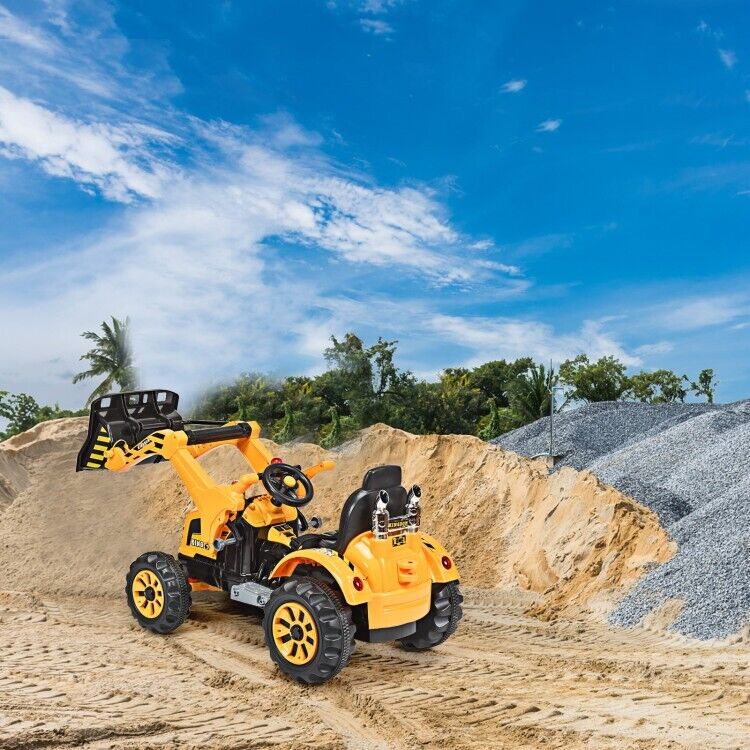 12V Battery Powered Kids Excavator Dumper Truck with Front Loader Digger - Image 11