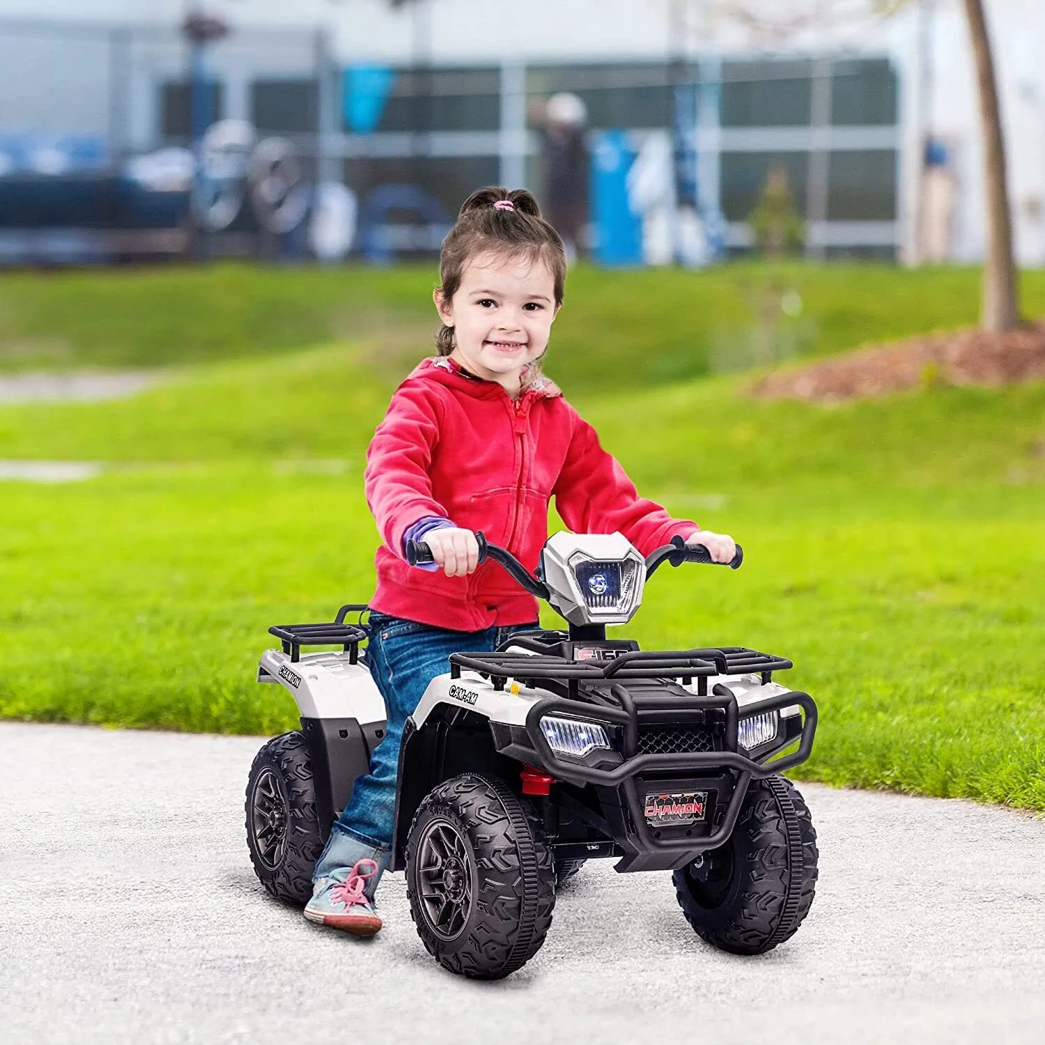 12V Battery Powered Kids Quad ATV Toy with LED Headlights - Image 6