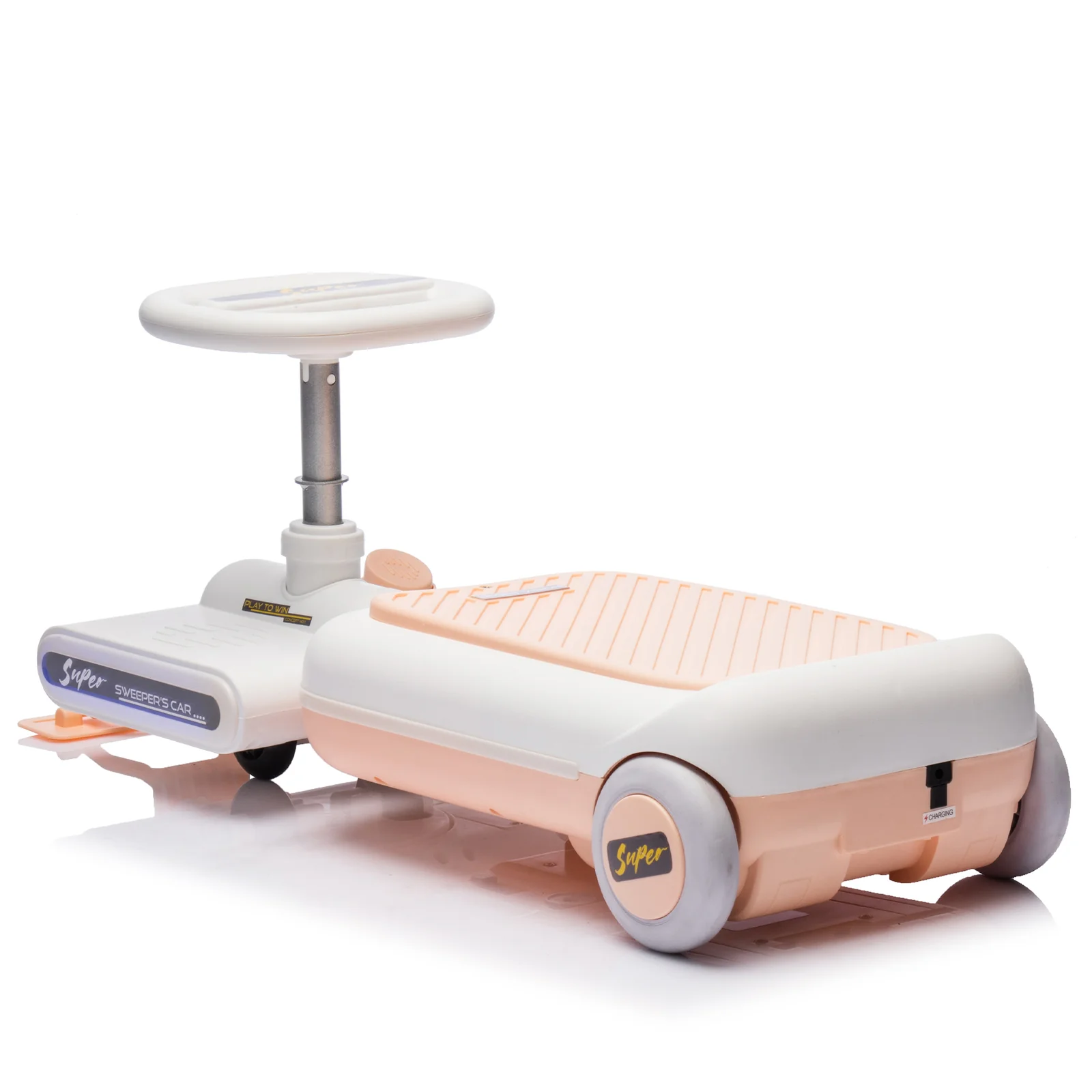 12V Battery-Powered Electric Kids Ride-On Go Kart with LED Lights, Music, and Cleaning Mop - Image 3