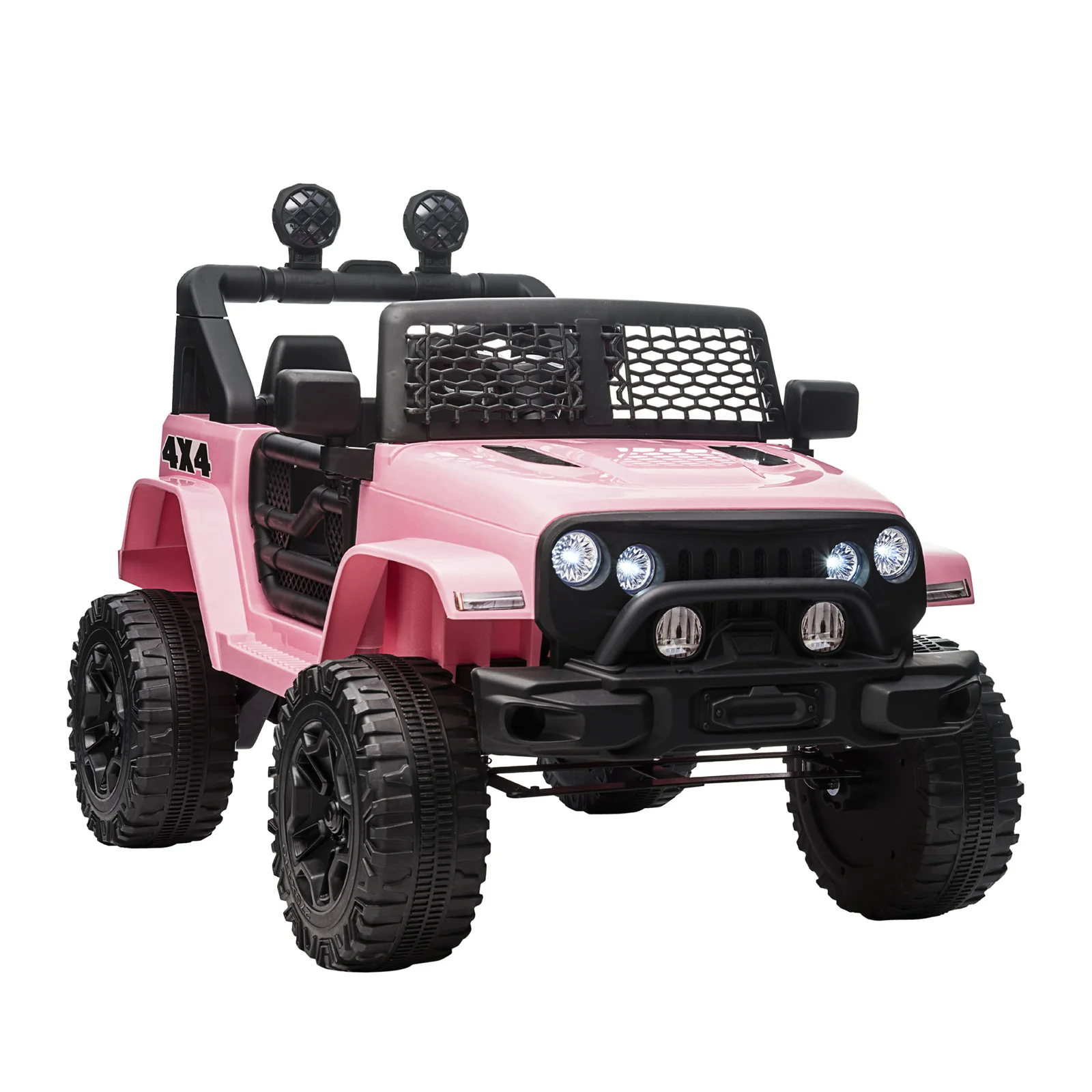 12V Battery-Powered Pink Kids Ride-On Off-Road Truck with Parent Remote Control