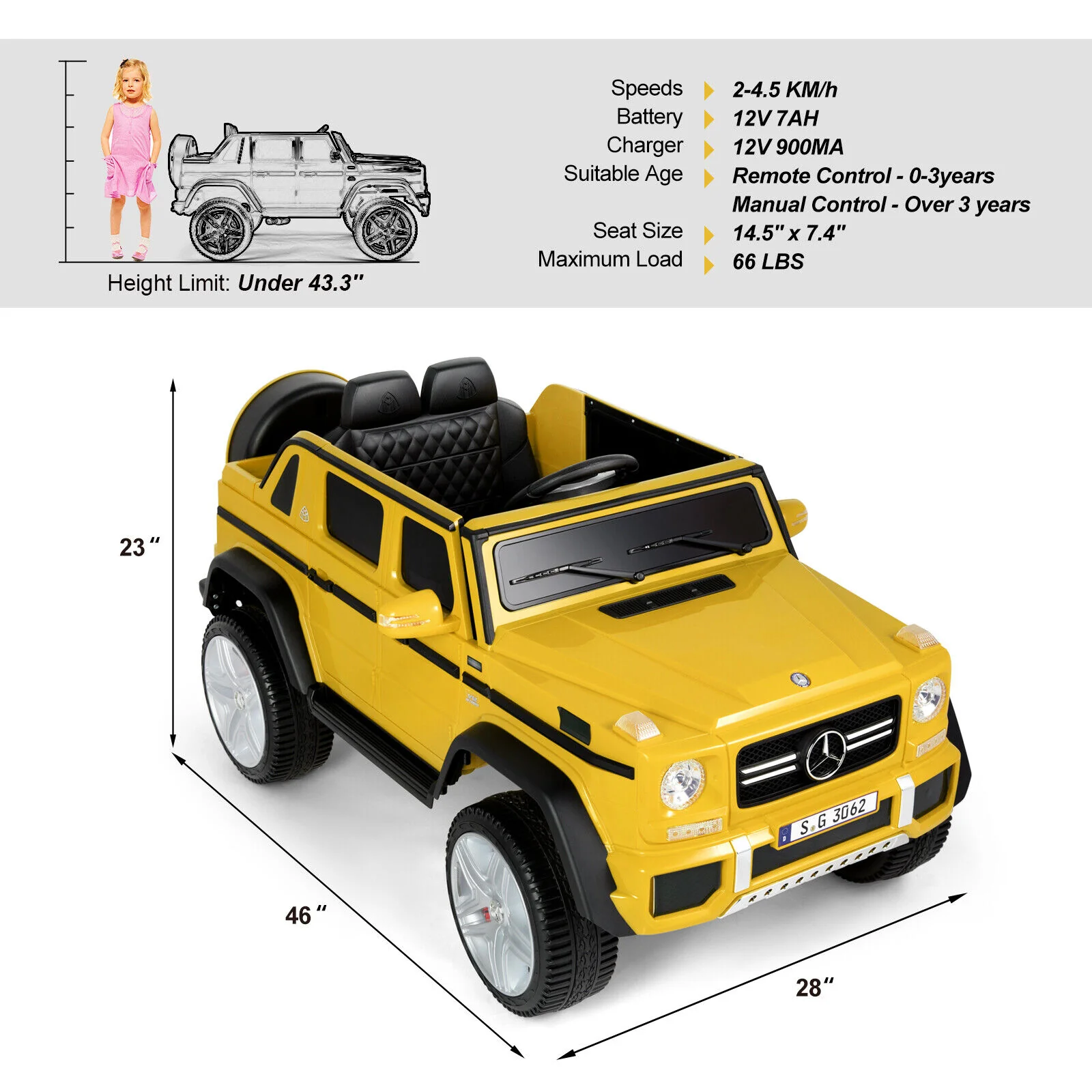 12V Battery-Powered Kids Ride-On Truck with LED Lights, Music, and Remote Control - Image 4