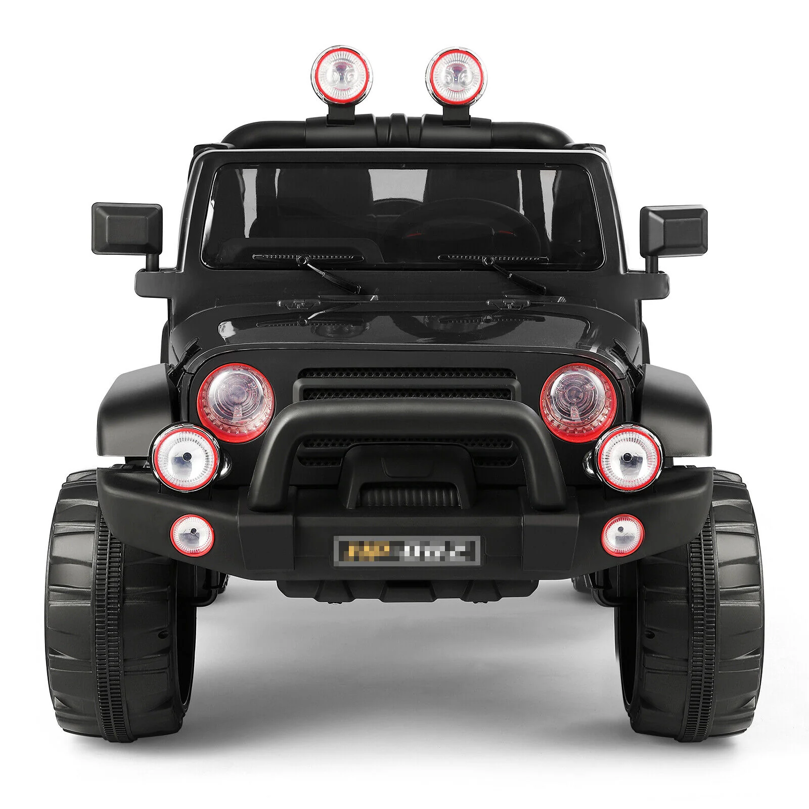 12V Battery Powered Kids Ride-On Truck with MP3, LED Lights, Remote Control, and Cover - Black - Image 2