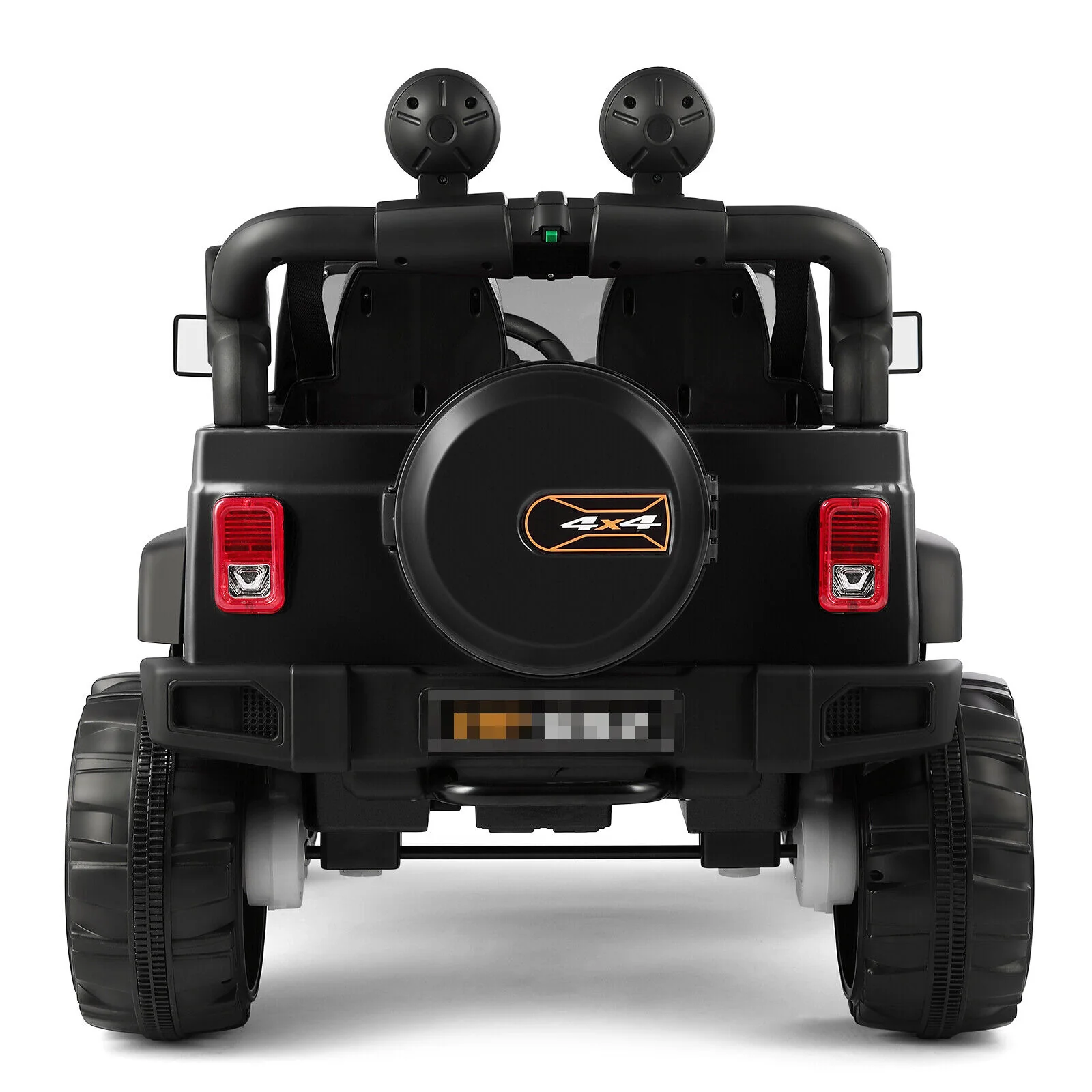 12V Battery Powered Kids Ride-On Truck with MP3, LED Lights, Remote Control, and Cover - Black - Image 9