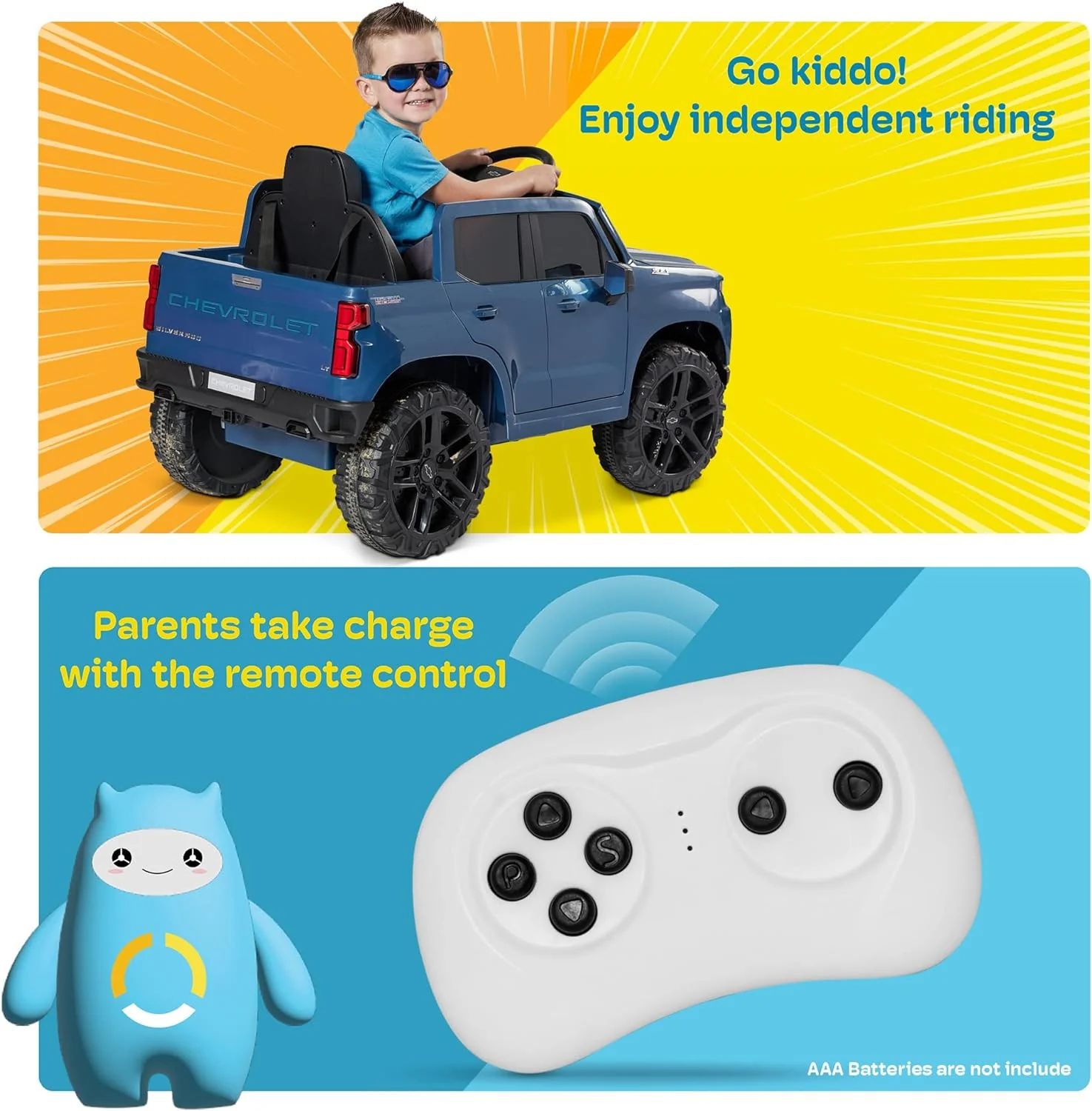 12V Battery Powered Licensed Chevrolet Silverado Trail Boss LT Kids Ride-On Truck - Image 6