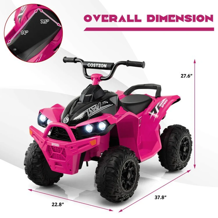 12V Battery Powered Electric Ride-On ATV 4-Wheeler Toy Car for Kids - Image 4