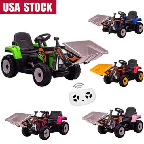 12V Battery-Powered Ride-On Excavator with Remote Control and Bucket for Kids - Image 2