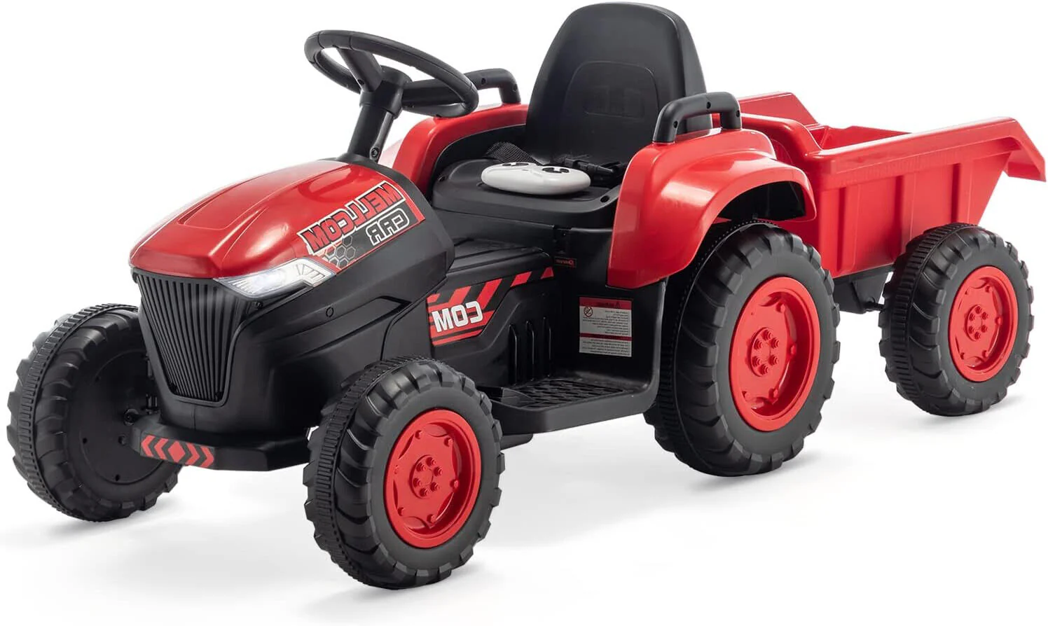 12V Battery Powered Ride-On Tractor with Trailer for Kids - Image 2