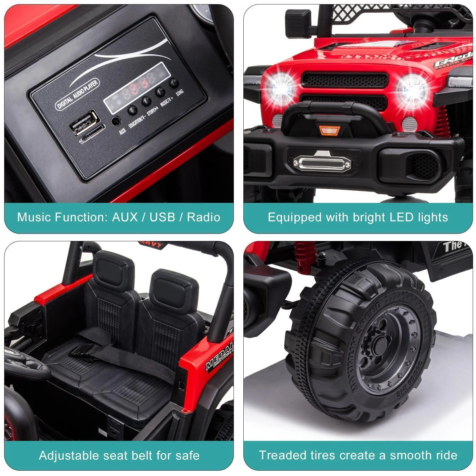 12V Battery Powered Ride On Truck with 2 Front LED Lights - Perfect Gift for Kids - Image 22