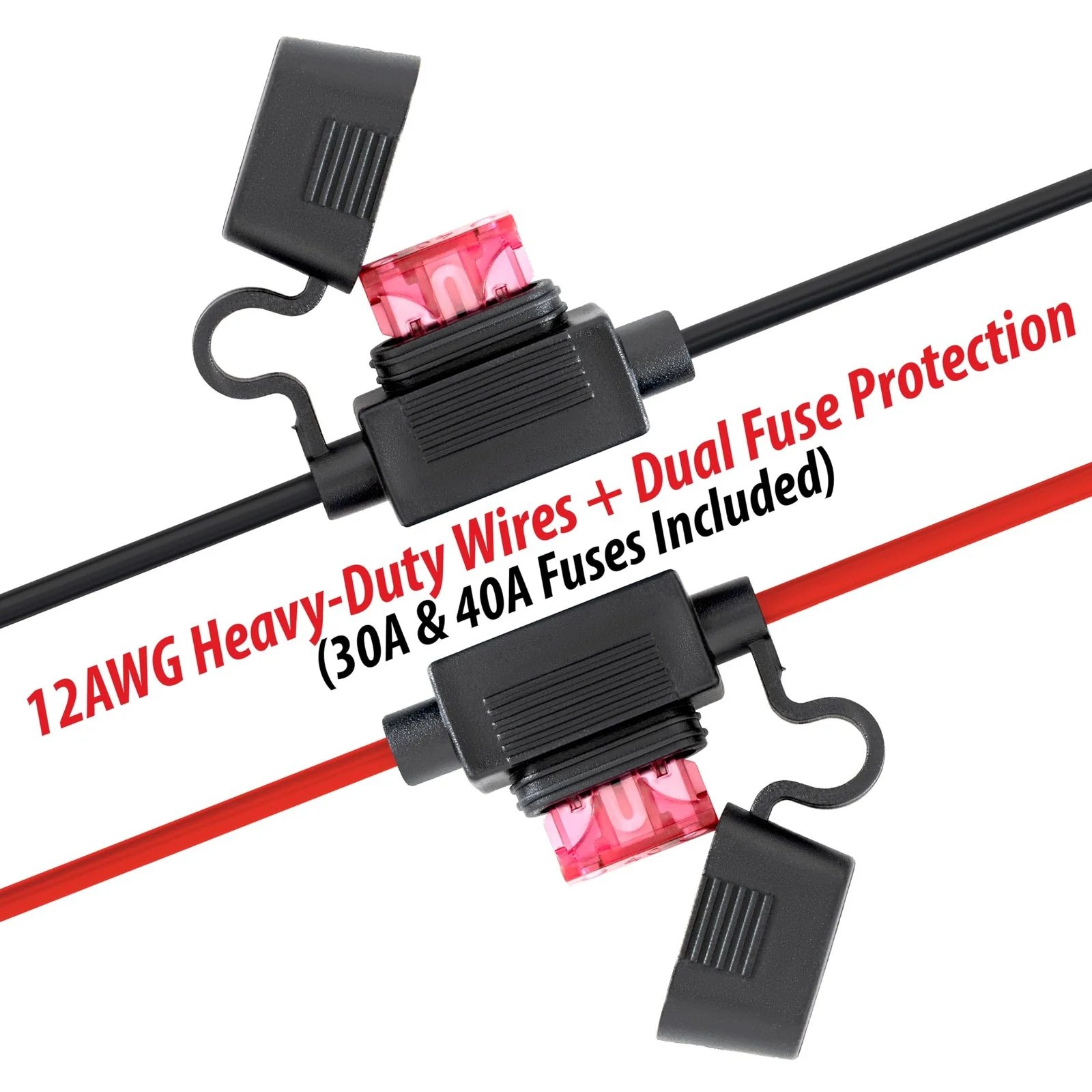 12V Battery Wire Harness Connector Featuring Dual Fuse Safety Protection - Image 4
