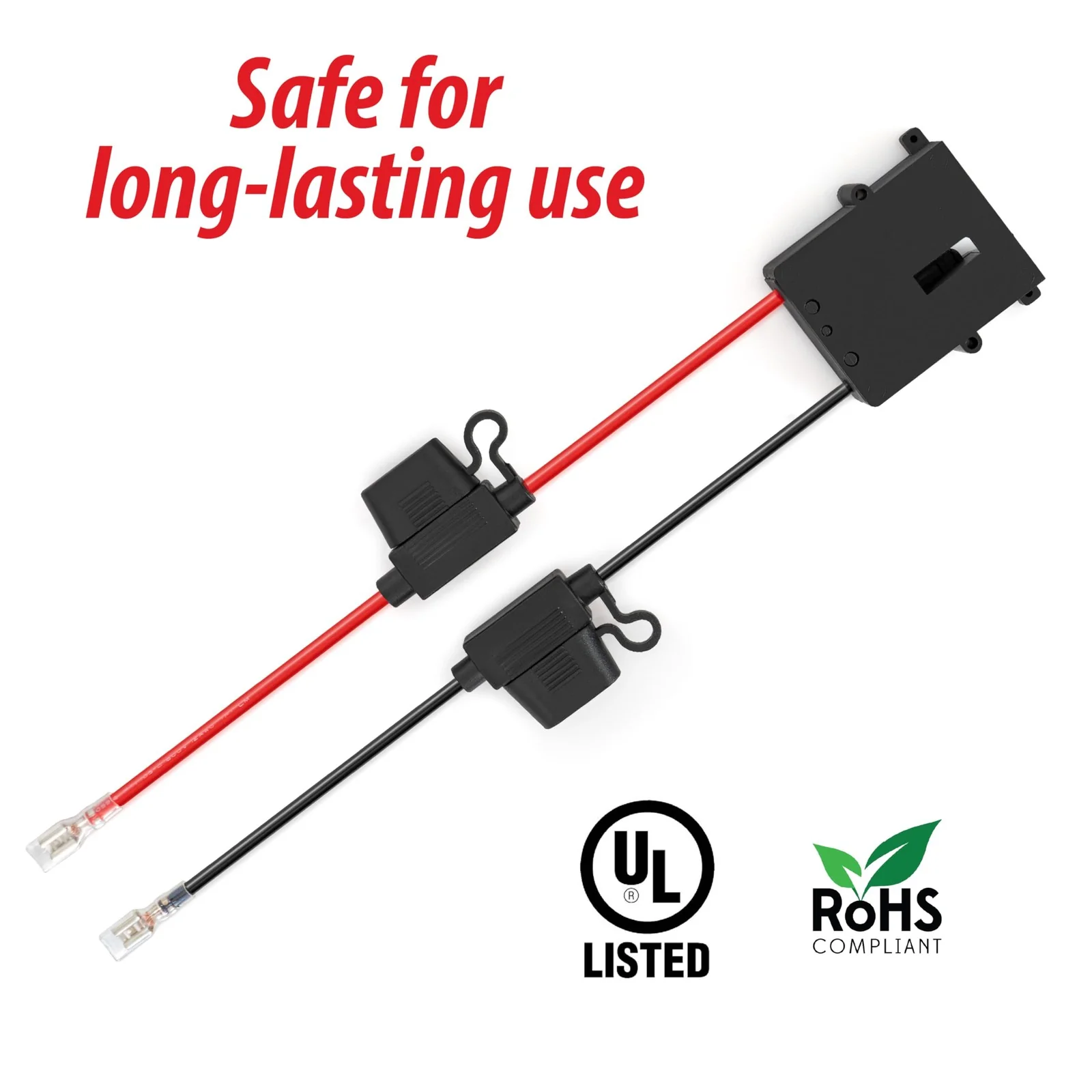 12V Battery Wire Harness Connector Featuring Dual Fuse Safety Protection - Image 5
