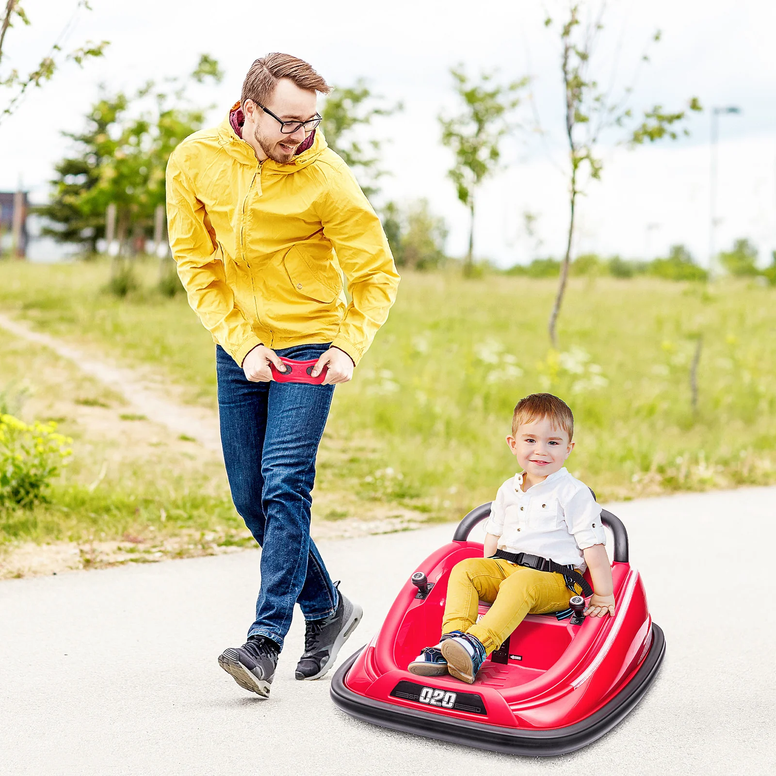 12V Red Kids Ride-On Bumper Car Toy with Parent Remote Control - Image 9