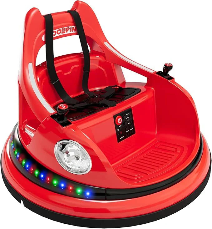 12V Kids Bumper Car with Remote Control, LED Lights, and 360-Degree Spin - Image 3