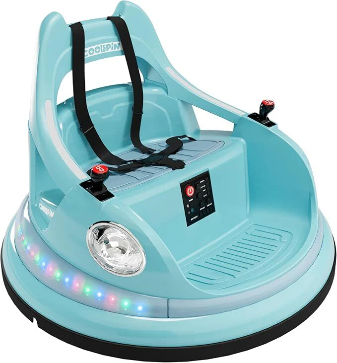 12V Kids Bumper Car with Remote Control, LED Lights, and 360-Degree Spin - Image 4
