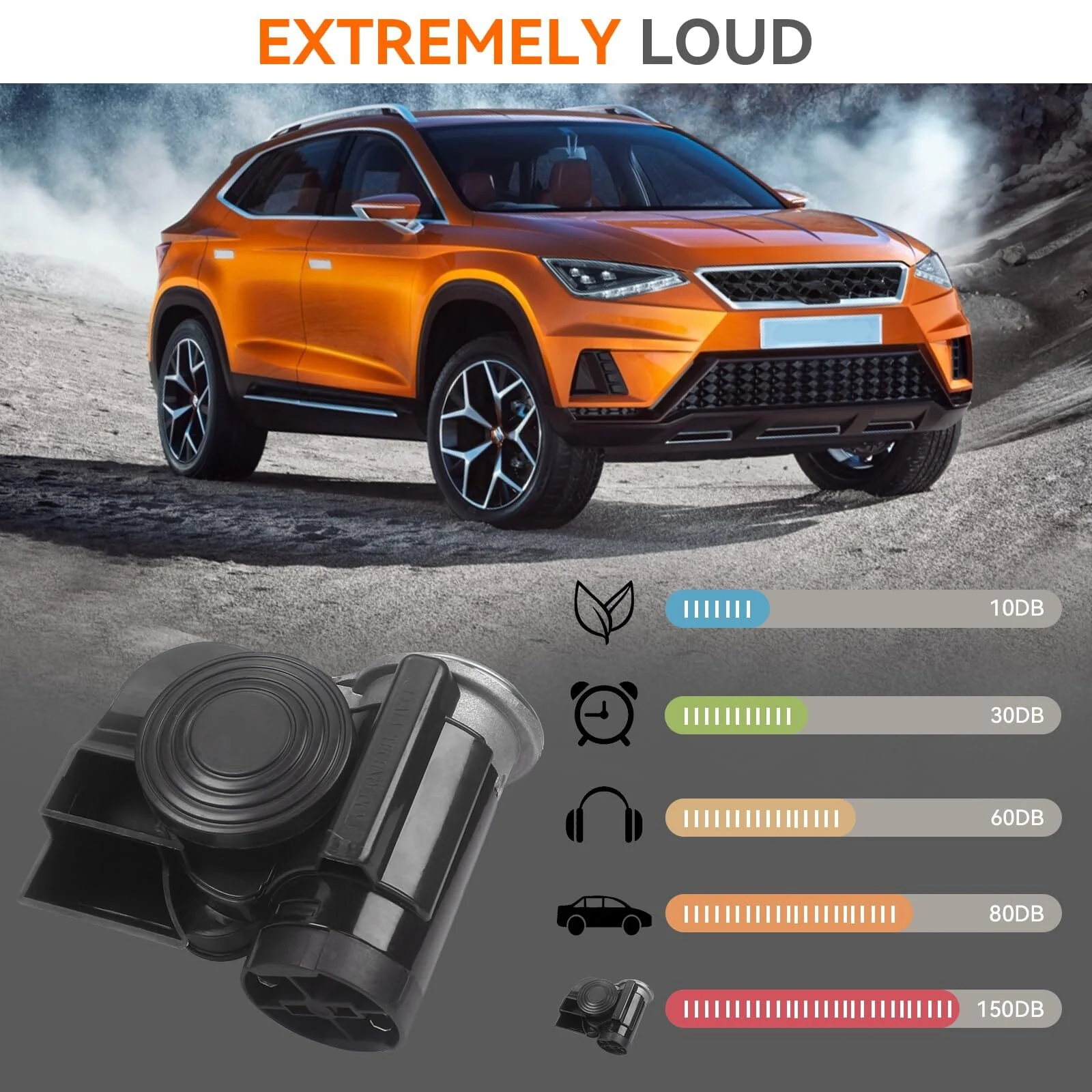 12V Compact Mini Air Horn 130dB for Car Truck Motorcycle Golf Cart - Image 7
