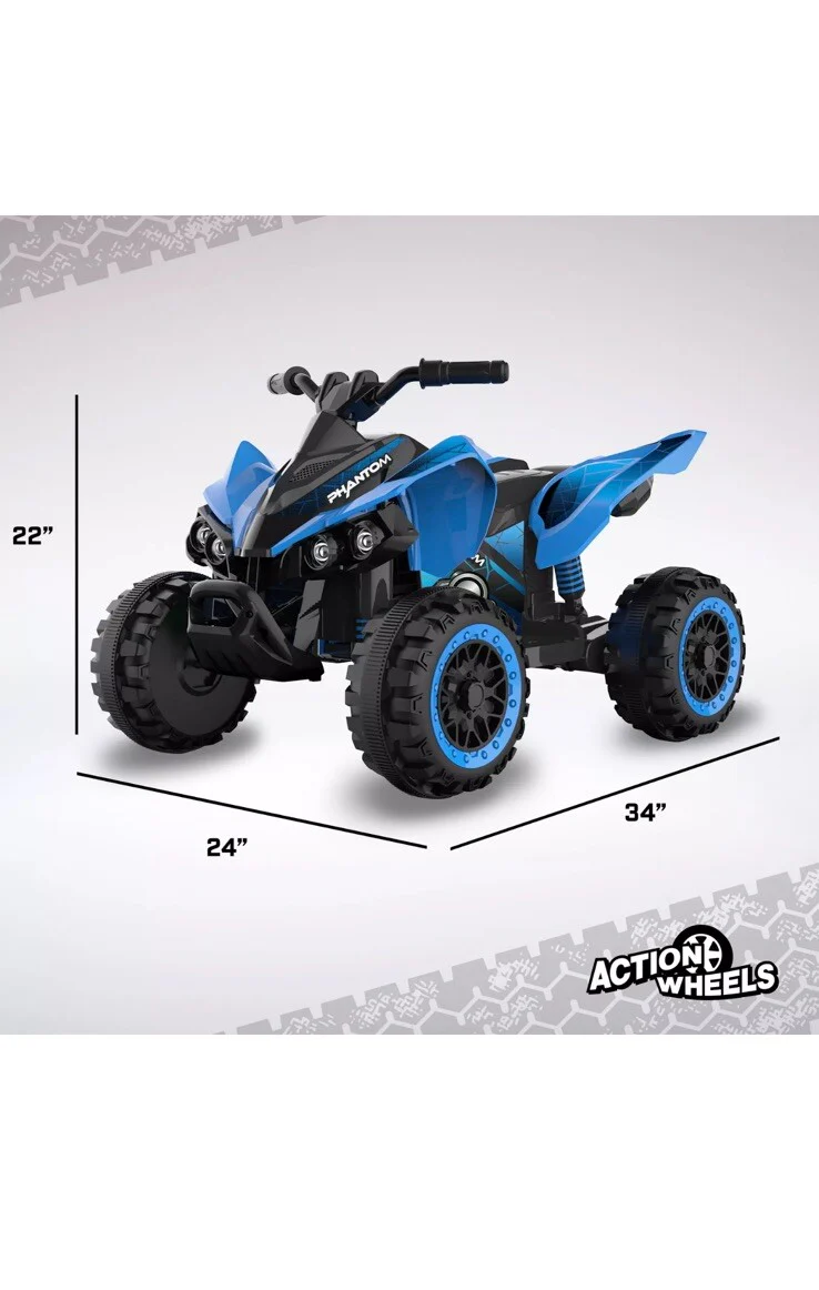 12V Blue Electric ATV Quad Cars for Kids Ages 3 to 6 - Image 8