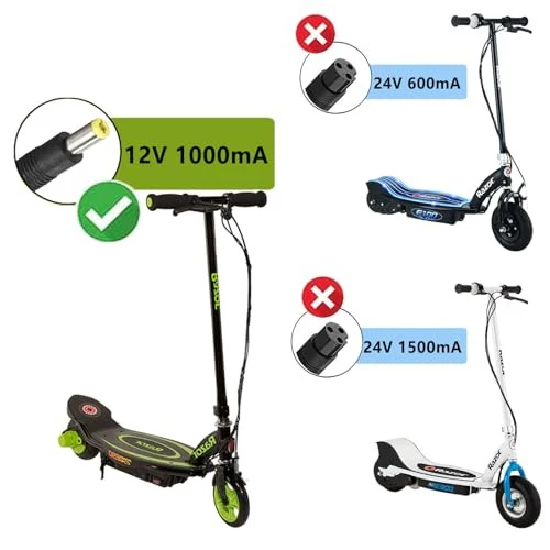 12V Charger for Razor Power Core E90 E95 Electric Scooter Black - Image 2