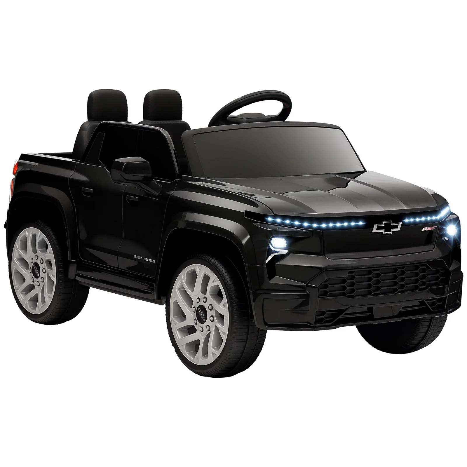 12V Licensed Chevrolet Silverado RST Black Electric Ride-On Car for Kids - Image 12