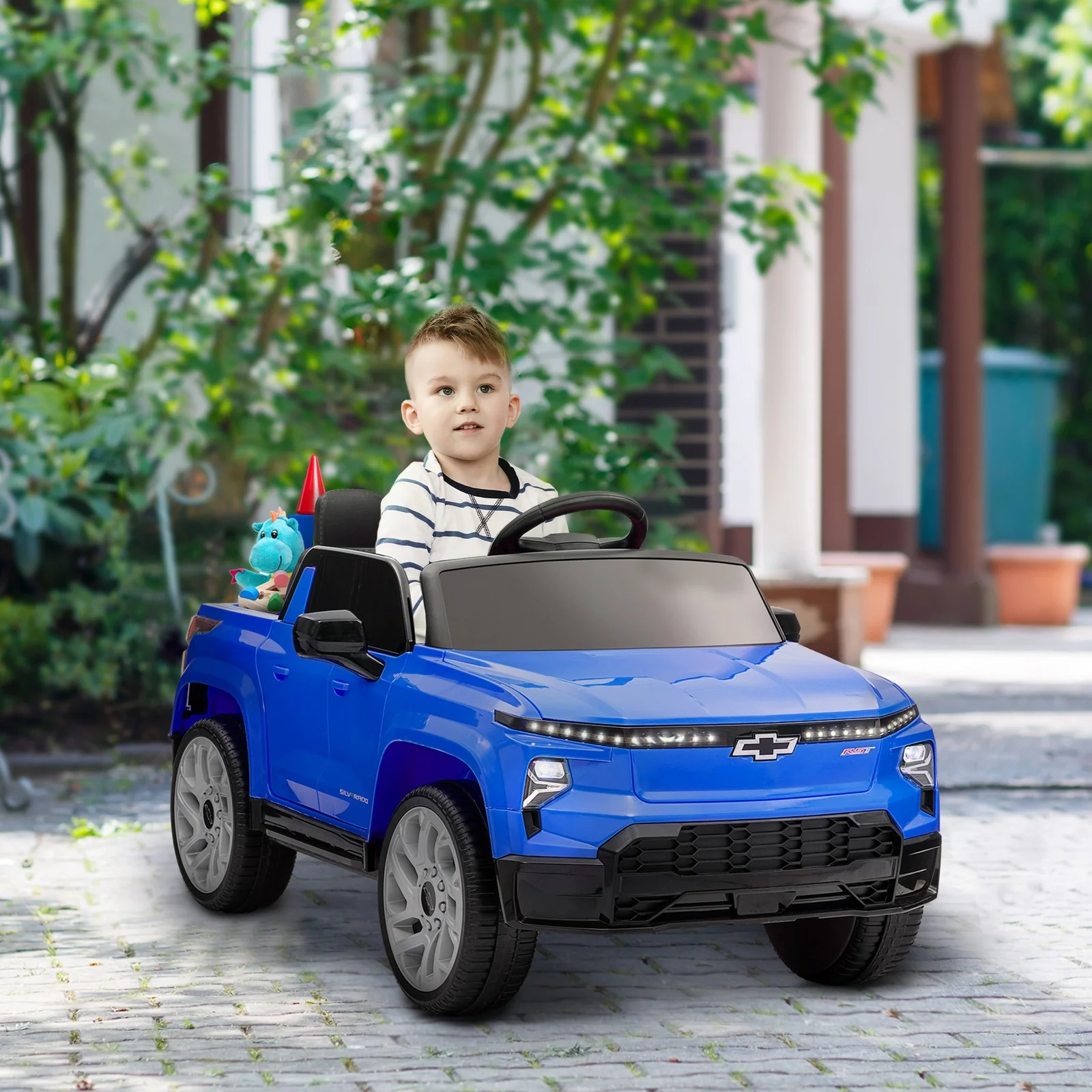 12V Licensed Chevrolet Silverado RST Kids Electric Car Blue - Image 9