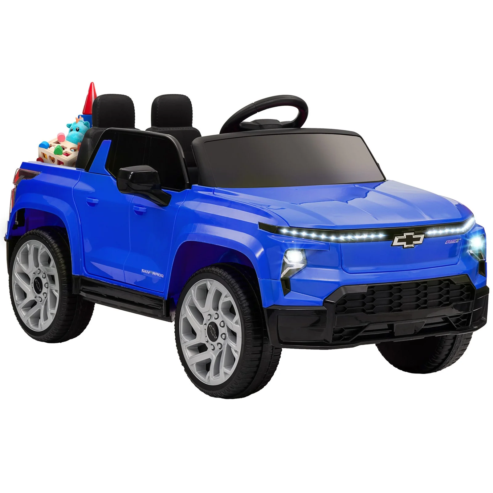 12V Licensed Chevrolet Silverado RST Kids Electric Car Blue - Image 12