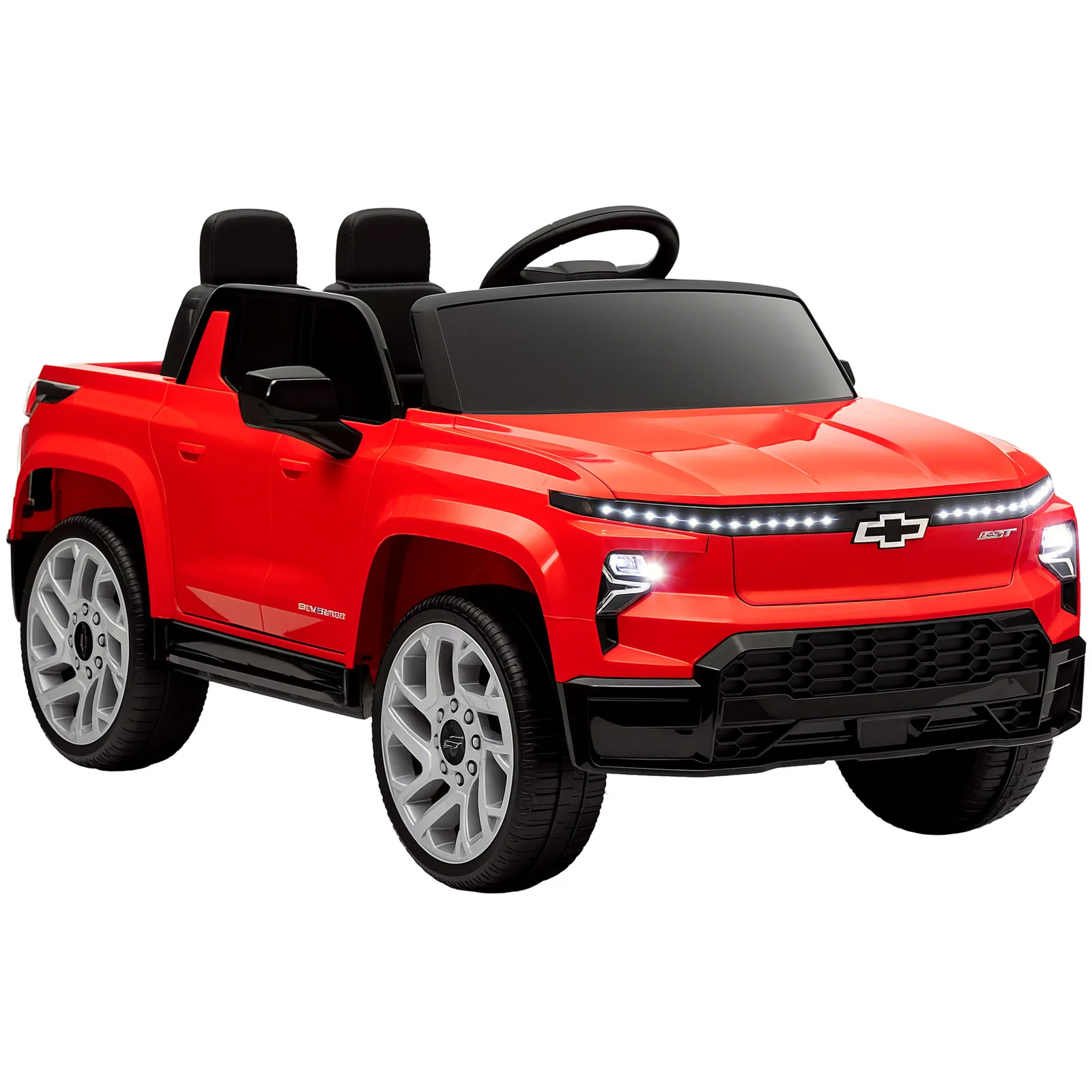 12V Licensed Chevrolet Silverado RST Kids Electric Ride-On Car Red - Image 3