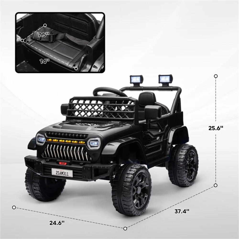 12V Children's Electric Ride-On Toy Bike with Parental Remote Control Black - Image 2