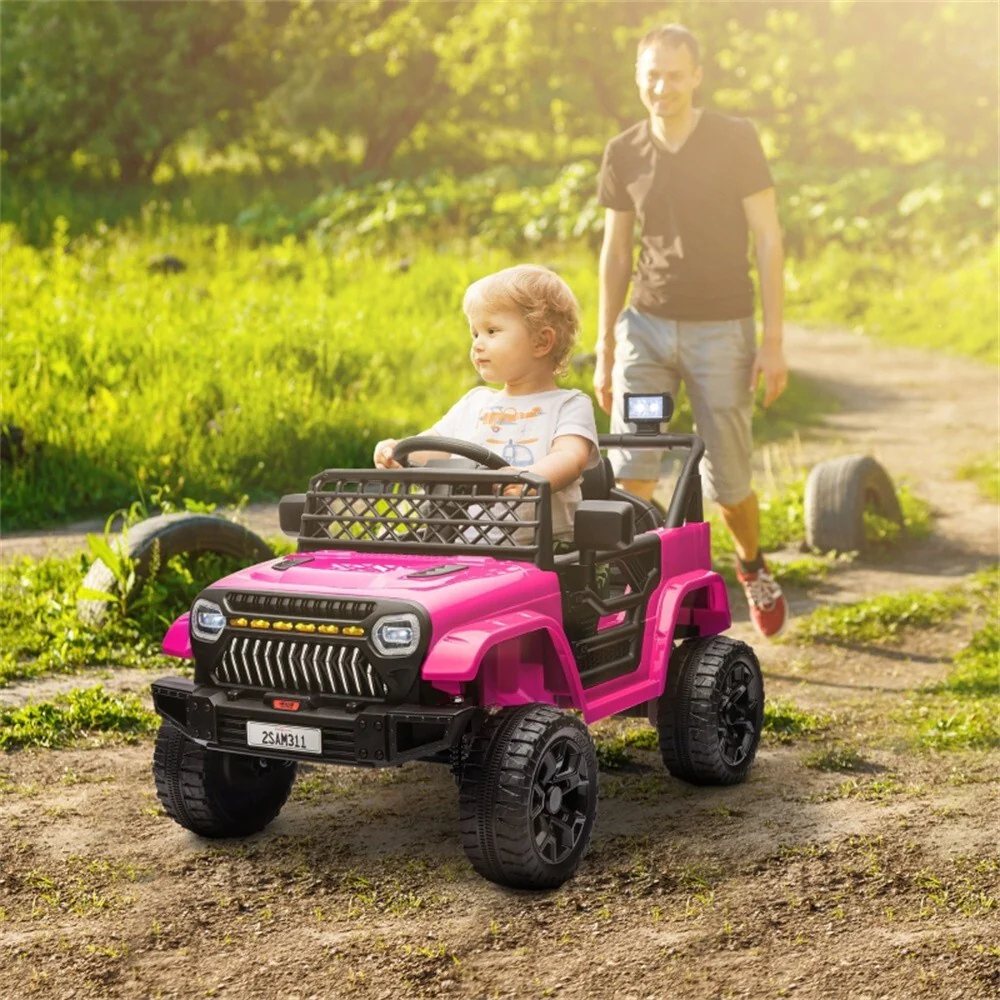 12V Pink Electric Kids Ride-On Toy Bike with Parental Remote Control - Image 2