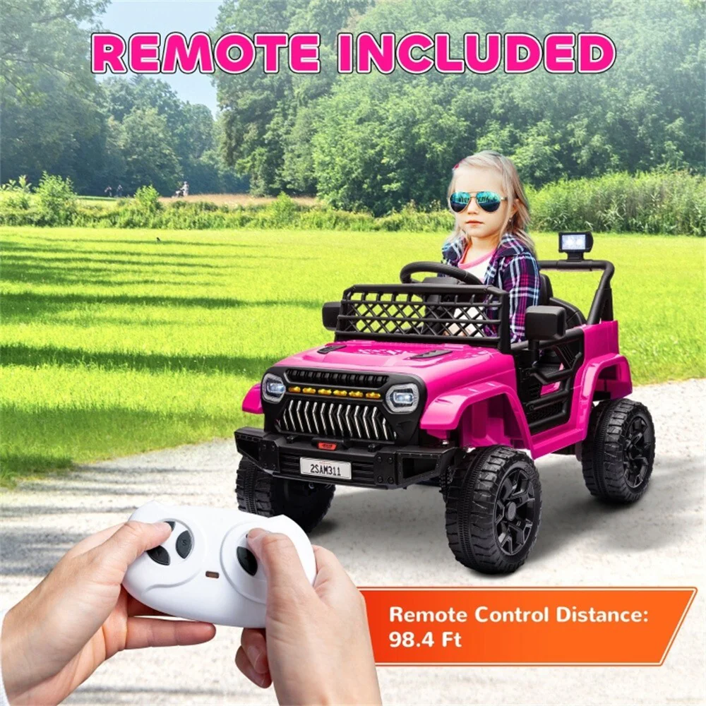 12V Pink Electric Kids Ride-On Toy Bike with Parental Remote Control - Image 3