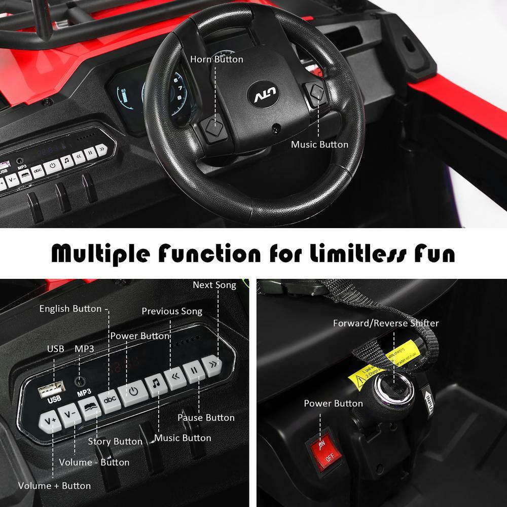 12V Children's Ride-On Electric Off-Road UTV Truck with Remote Control, Music Player, and LED Lights - Image 5