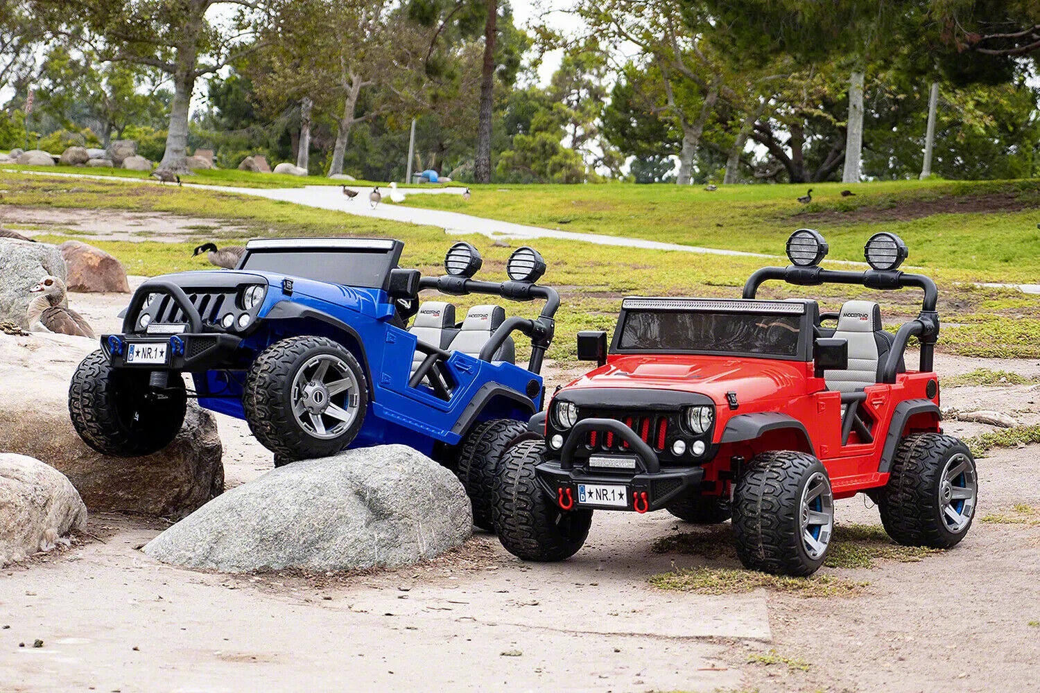 12V CHILDREN'S RIDE-ON JEEP TRUCK CAR, DUAL POWERFUL MOTORS, TWO SEAT CAPACITY, HIGH-GRIP TYRES, LED LIGHTS & REMOTE CONTROL - Image 16