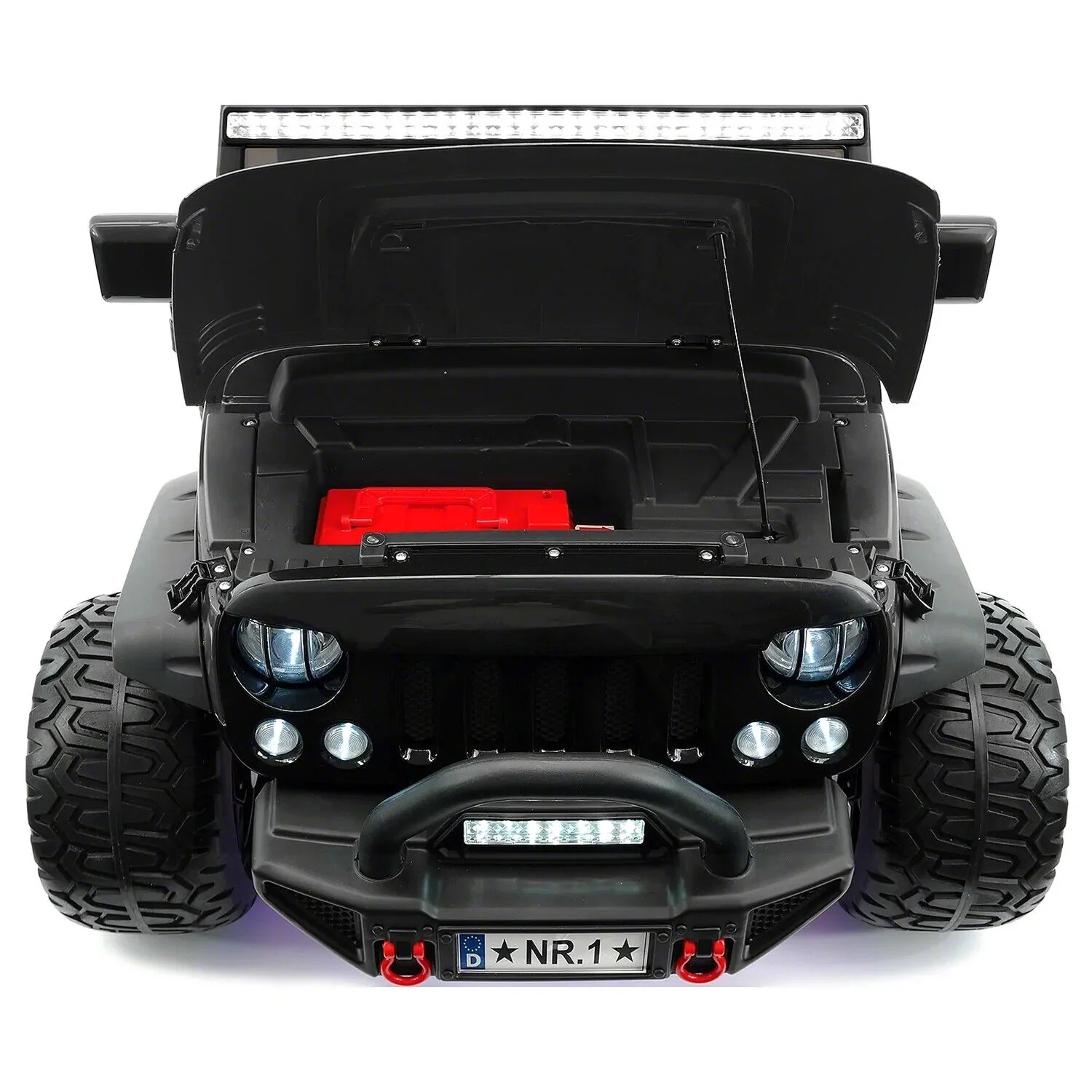 12V CHILDREN'S RIDE-ON JEEP TRUCK CAR, DUAL POWERFUL MOTORS, TWO SEAT CAPACITY, HIGH-GRIP TYRES, LED LIGHTS & REMOTE CONTROL - Image 9