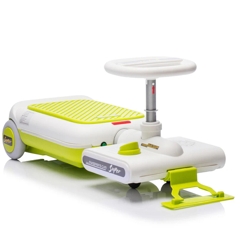 12V Kids Cleaning Go-Kart with Extendable Mop, 35W Motor, Adjustable Speed 1.86-2.49 MPH, Ages 3-6, Green - Image 13