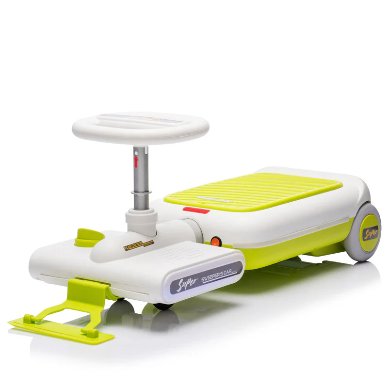 12V Kids Cleaning Go-Kart with Extendable Mop, 35W Motor, Adjustable Speed 1.86-2.49 MPH, Ages 3-6, Green - Image 3