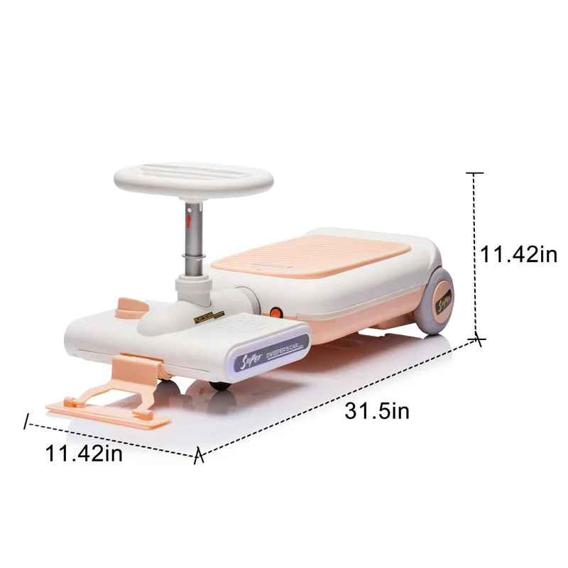 12V Kids Cleaning Go-Kart with Extendable Mop 35W, Adjustable Speed 1.86-2.49 MPH, Pink, Ages 3-6 - Image 2