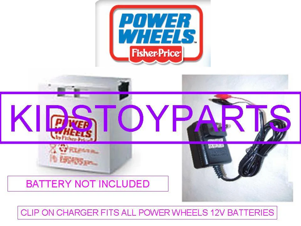 12V Clip-On Battery Charger for Power Wheels in Grey and Orange - Image 2