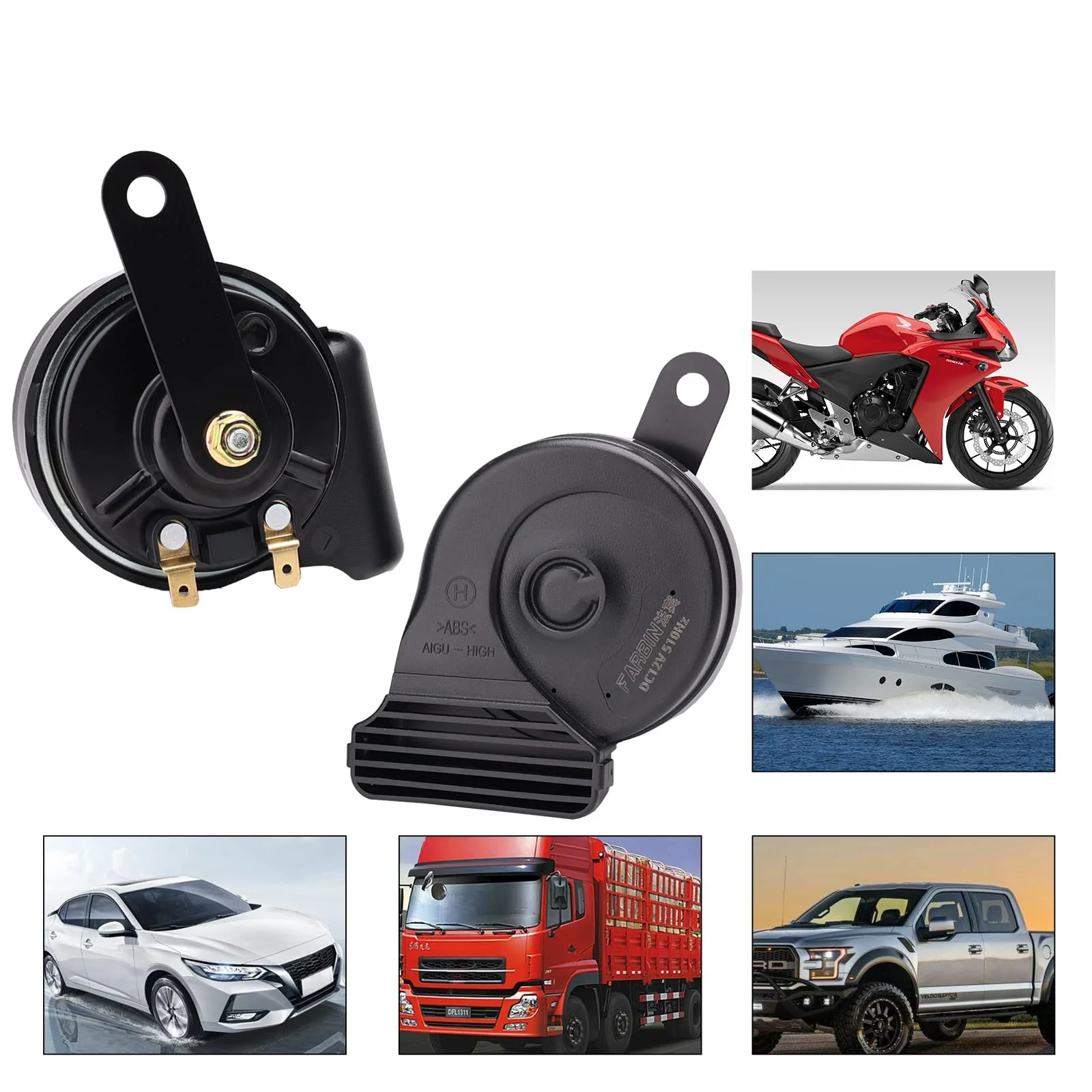 12V Compact Waterproof Car and Train Horn with High and Low Tones, Super Loud - Image 2