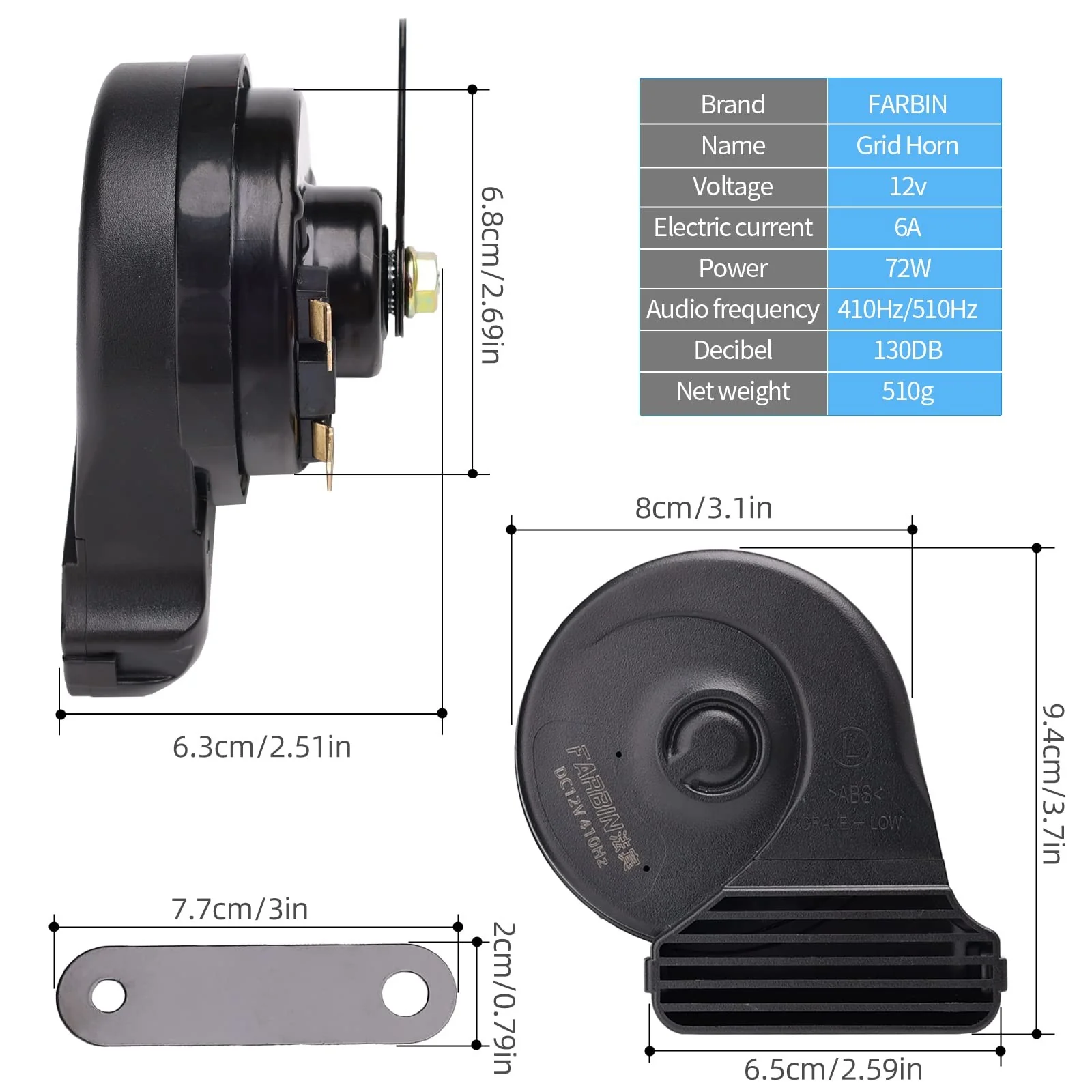 12V Compact Waterproof Car and Train Horn with High and Low Tones, Super Loud - Image 5