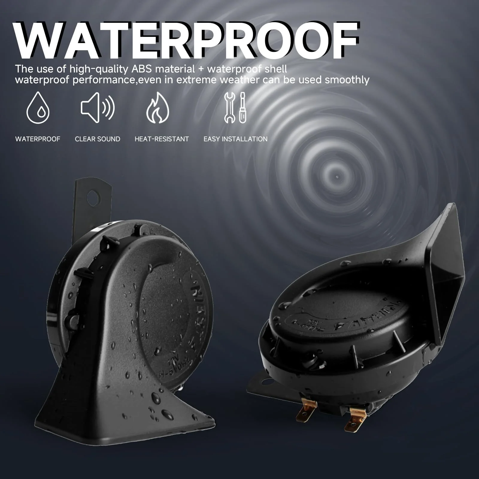 12V Compact Waterproof Snail Horn Kit for Trucks Cars and Motorcycles - Image 7