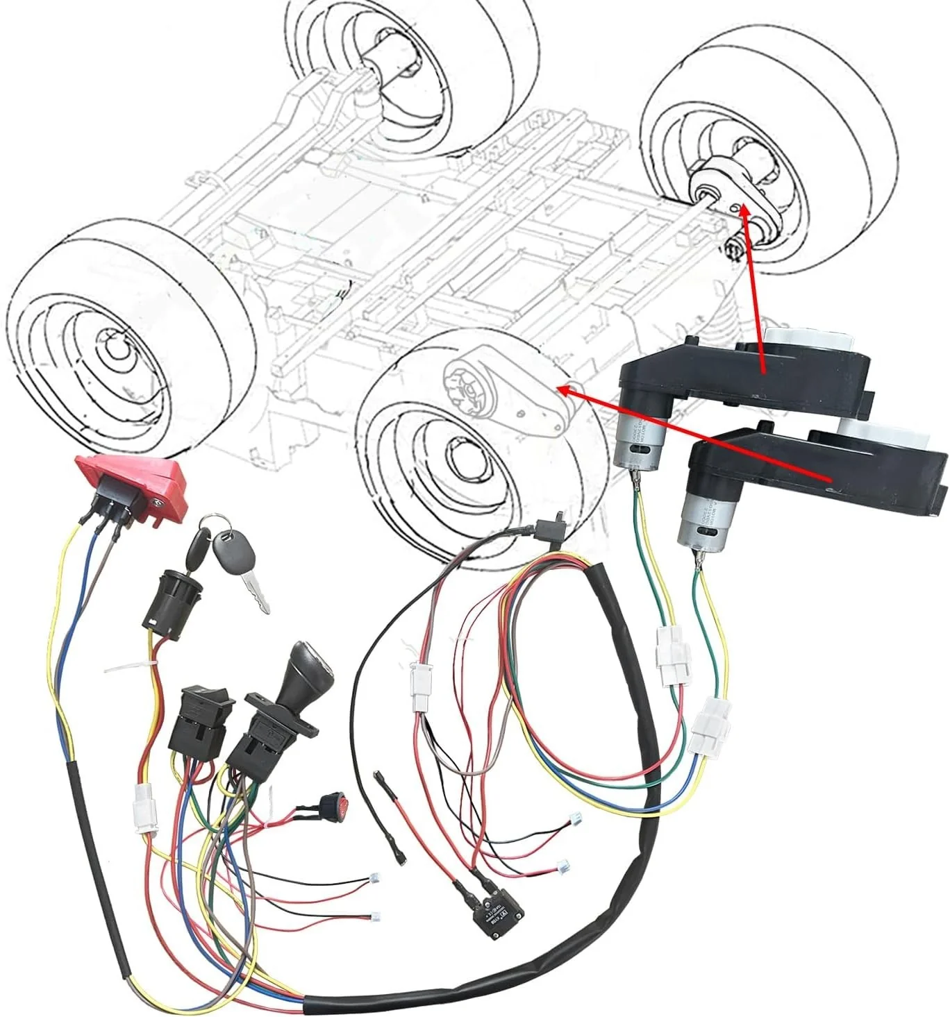 12V DIY Wire Harness Conversion Kit for Kids Ride-On Electric Car Motors - Image 5