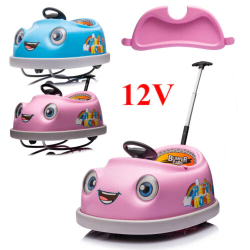 12V Dual Drive Electric Ride-On Bumper Car for Kids with Pushrod and Dinner Plate Design - Image 2