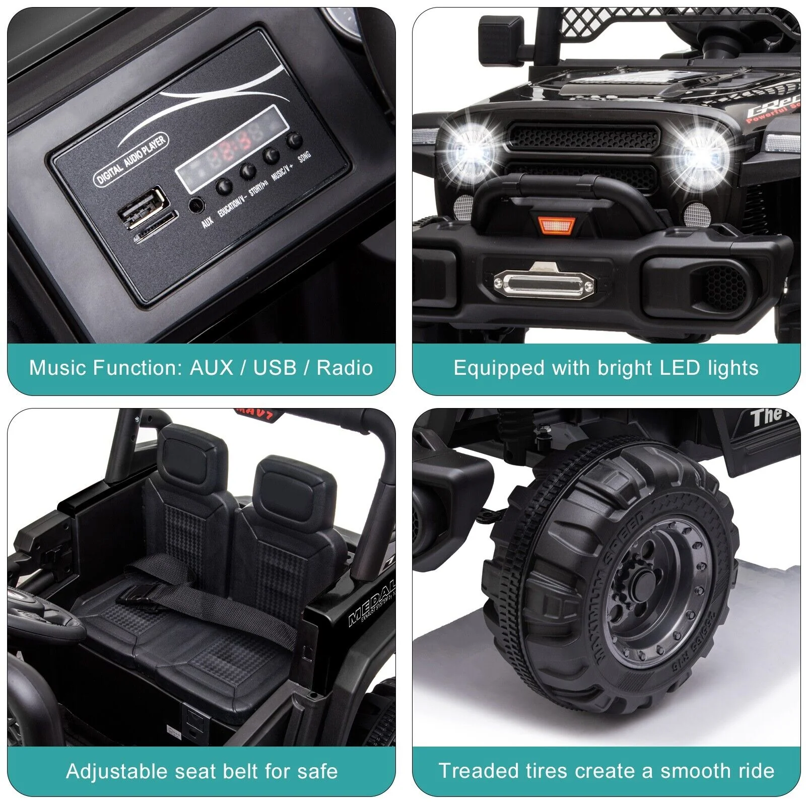 12V Dual Drive Electric Ride-On Truck with Remote Control - Image 12