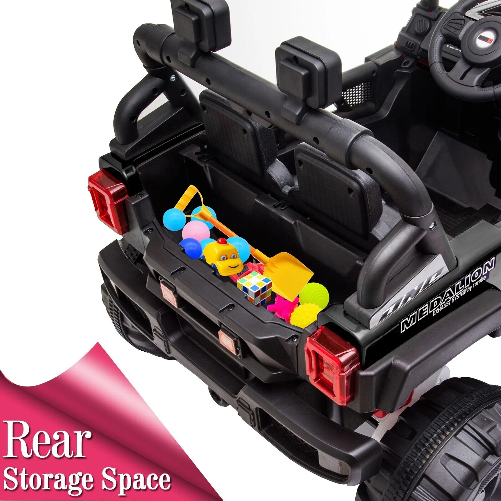 12V Dual Drive Electric Ride-On Truck with Remote Control - Image 9