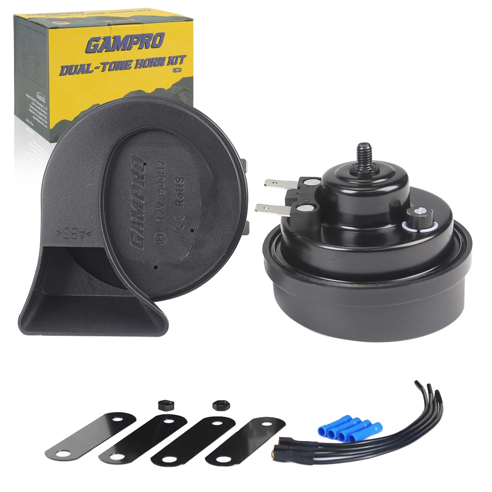 12V Dual-Tone Electric Snail Horn Super Loud Universal Vehicle Replacement
