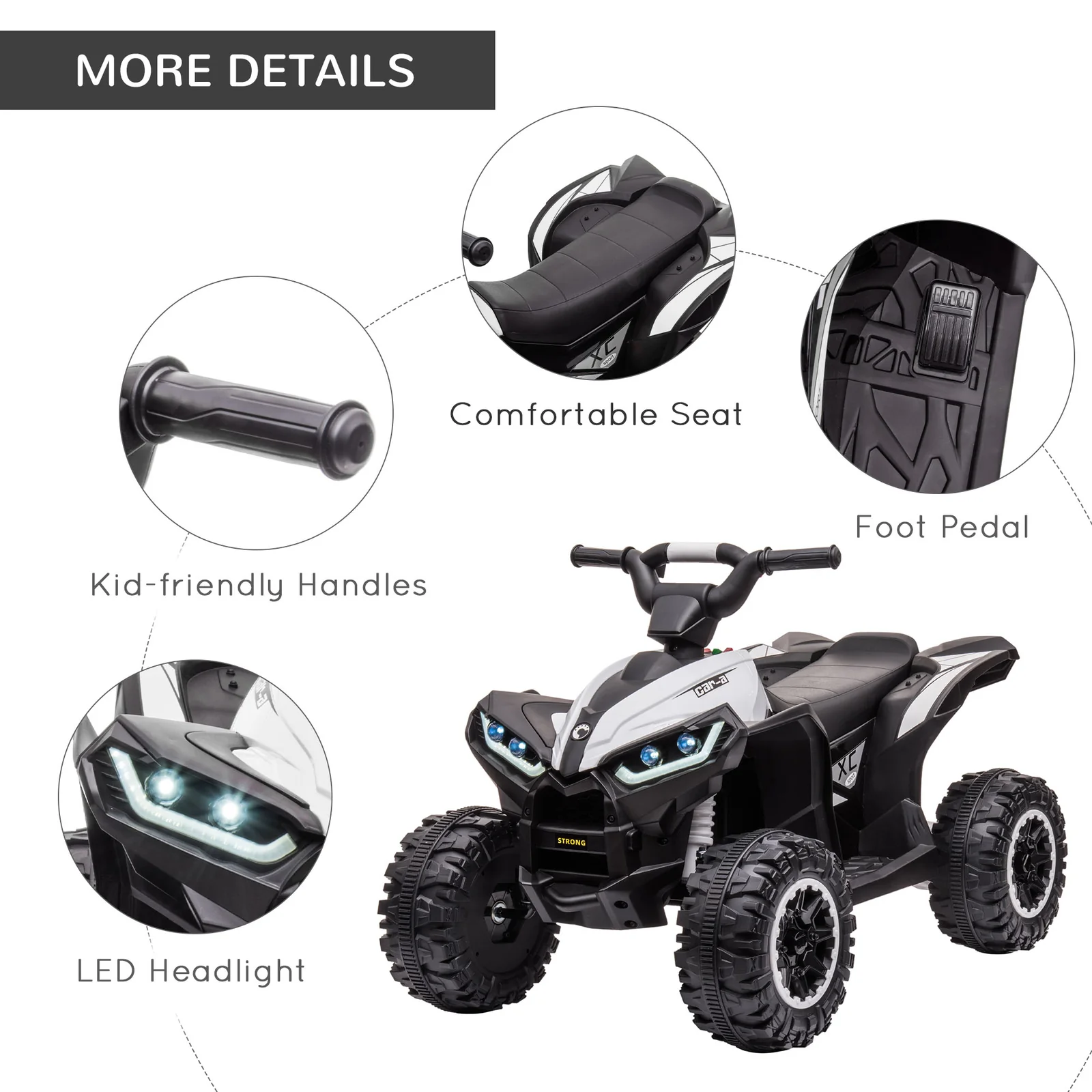 12V Electric Kids ATV Quad Ride-On Car with Forward and Reverse Four Wheels for Ages 3-5 Years - Image 6